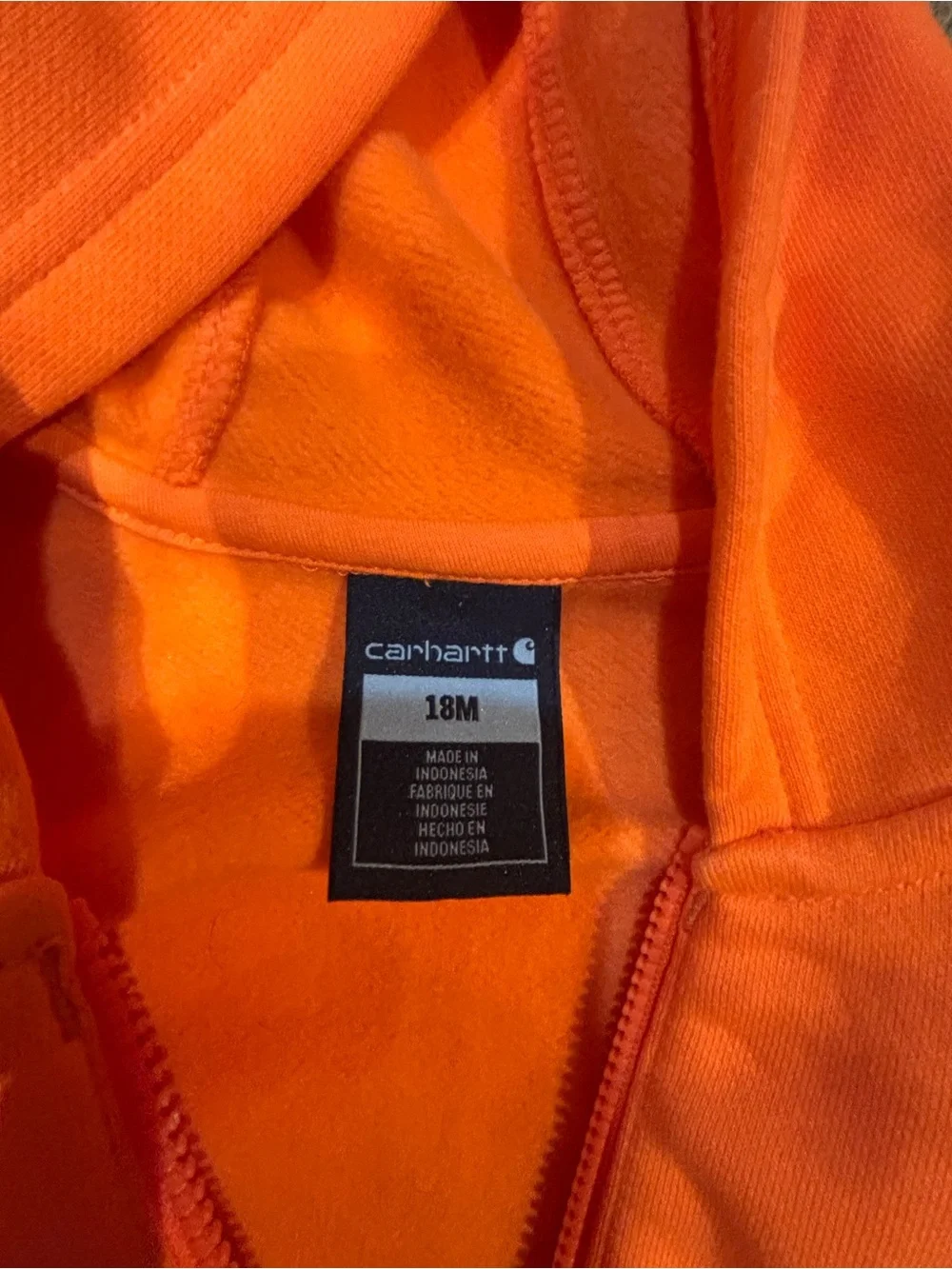 Carhartt hunter orange hoodie child size 18 months